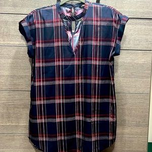 Express Womens Plaid Sweetheart neckline blouse. Size M